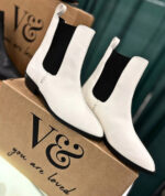 Voes & Co Harlow Chelsea Boots - White - Image 3